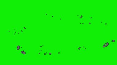 Çizgi film 2d Fx Smoke Efektleri yeşil ekranda. Alfa kanallı çizgi film sis patlamaları. Anahtar rengi, renk anahtarı, alfa kanalı. 4K video