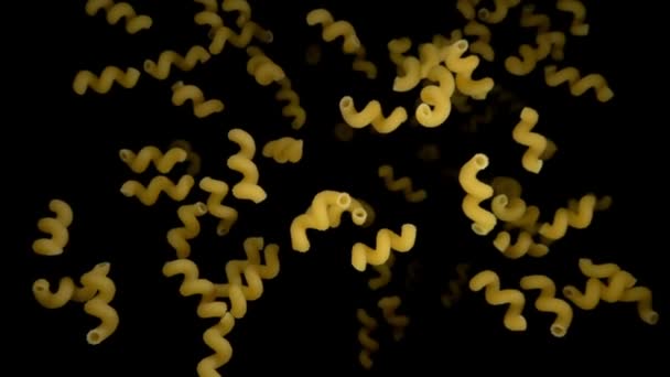 Pasta cellentani prallt gegen die Kamera — Stockvideo