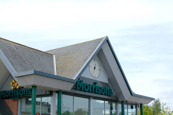 Dereham Storbritannien Augusti 2018 Morrisons Stormarknad Huvudentrén Station Road Dereham — Stockfoto