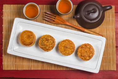 Orta Sonbahar Festivali Çin geleneksel pasta Mooncake
