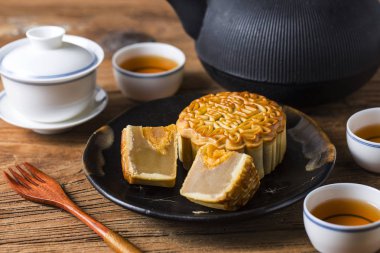 Mooncake İngilizce Orta Sonbahar Festivali Çin geleneksel pasta Mooncakethe Çince karakteri