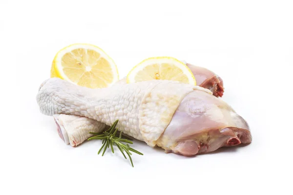 Raw Chicken Legs White Background Isolated — Stock Photo, Image