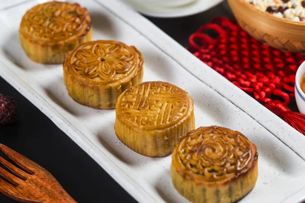 Mid Autumn Festival Chinese Traditional Pastry Mooncake — Stock Photo, Image