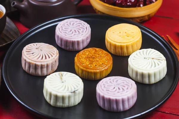 Festival Otoño Medio Pastelería Tradicional China Mooncake — Foto de Stock