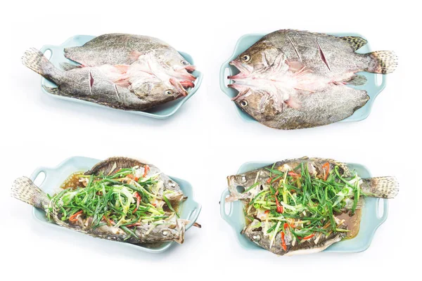 Plate Freshly Steamed Osmanthus Fish — Stock Photo, Image