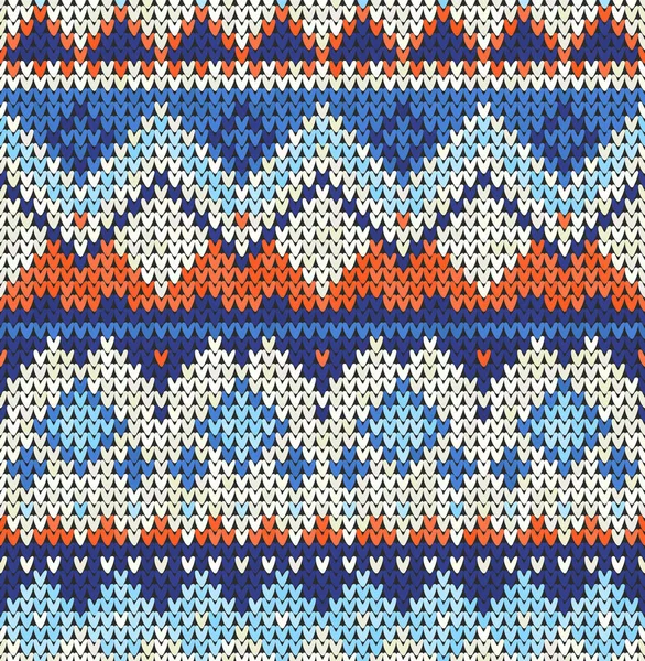 Knitting classic vintage geometric pattern. Knitted realistic ethnic seamless background, texture. Vector national seamless background for banner, site, greeting card, wallpaper. Vector Illustration. — Stock Vector