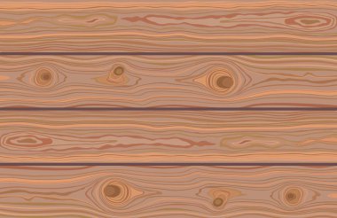 Ahşap çizgili dokulu arka plan. Kahverengi ahşap duvar, kalas, masa veya zemin yüzeyi. Kesme doğrama tahtası. Walk yüzeyi metin için yer ile. Vektör İllüstrasyonu.