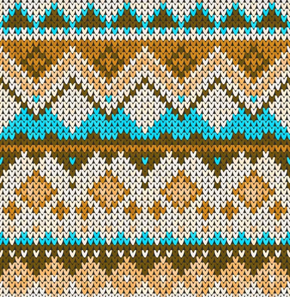 Knitting classic vintage geometric pattern. Knitted realistic ethnic seamless background, texture. Vector national seamless background for banner, site, greeting card, wallpaper. Vector Illustration. — Stock Vector