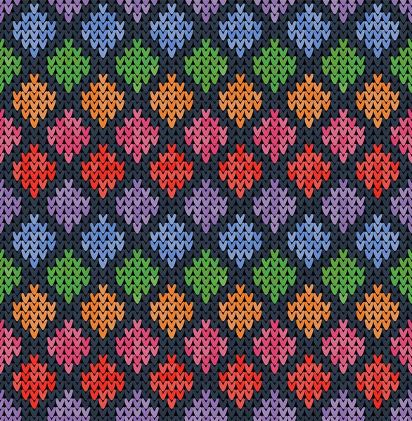 Knitting classic geometric pattern. Knitted realistic seamless background, texture. Vector seamless background for banner, site, greeting card, wallpaper. Vector Illustration. — Stock Vector
