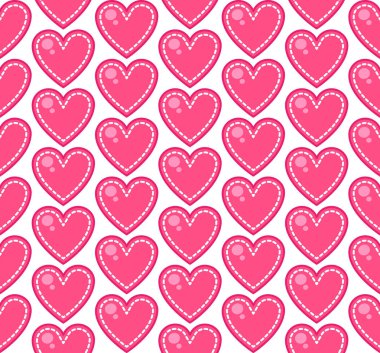 Pembe kalpler Sevgililer günü düğün romantik sorunsuz vektör desen
