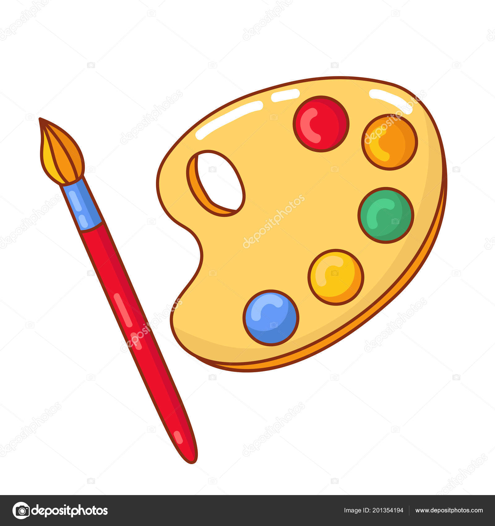 Color Palette Art Brush Doodle Colorful Vector Icon Stock Vector