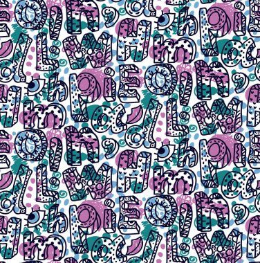 Harfleri işaret stil moda renkli kesintisiz vektör desen