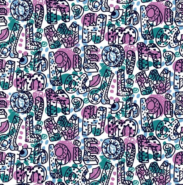 Harfleri işaret stil moda renkli kesintisiz vektör desen