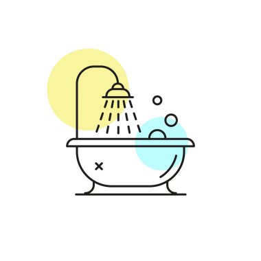 küvet çizgisi vektör simgesi