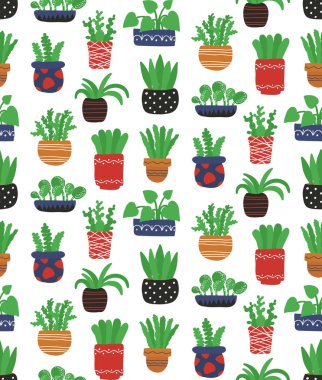 House bitkiler şirin sorunsuz vektör desen