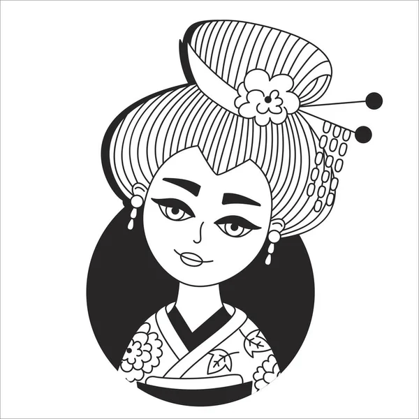 Geisha japanische Mädchen Vektor — Stockvektor