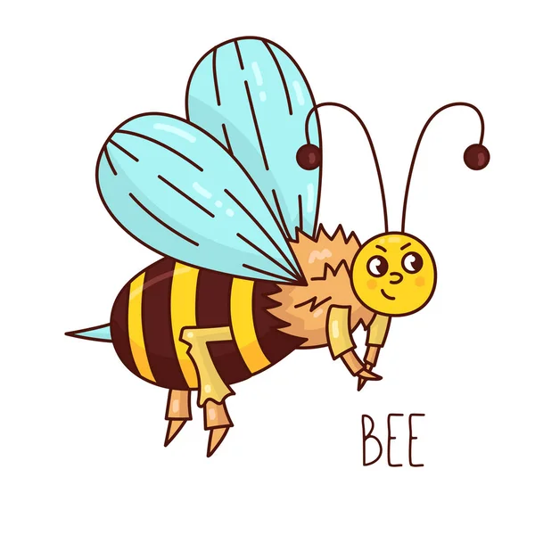 Niedliche Biene Insektenvektor Charakter — Stockvektor