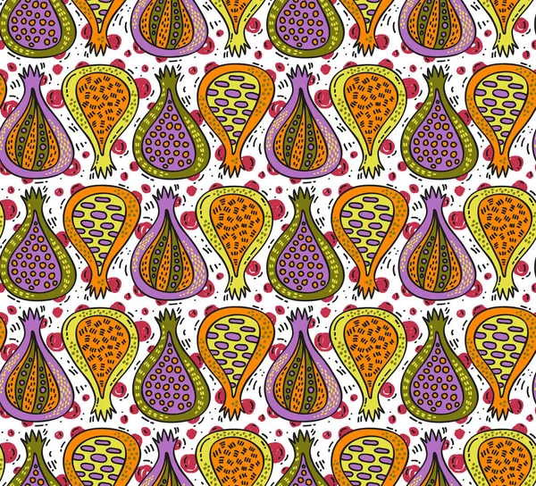 Fig fruit coloré artistique motif vectoriel sans couture — Image vectorielle