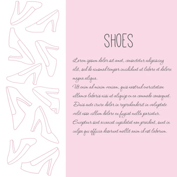 Femmes chaussures rangée élément décoratif avec échantillon de texte — Image vectorielle