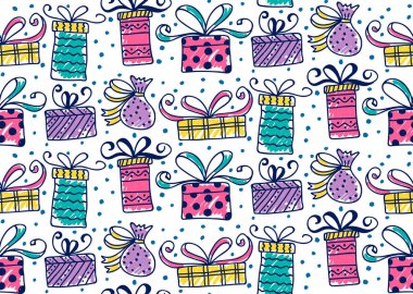 Hediyeler sunar renkli kesintisiz vektör desen
