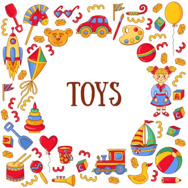Çocuk oyuncakları simgeler vektör
