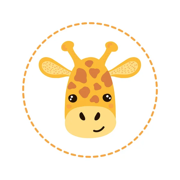 Giraffenkopfzeichnungsvektor — Stockvektor