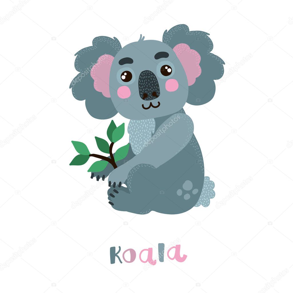 Koala character vector illustration