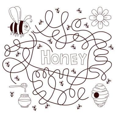 Arı çocuk vektör çizim quiz