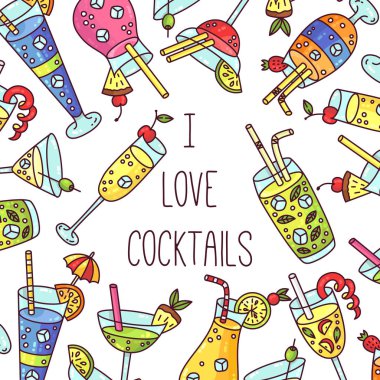 Kokteyl bar menü vektör çizim