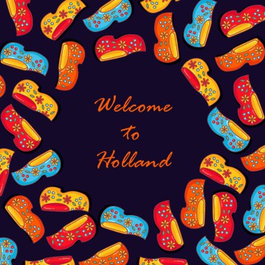 Takunya Hollanda Hollanda afiş vektör şablonu