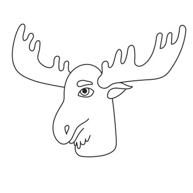 Elk baş vektör çizim