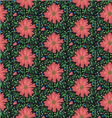 Renkli botanik çiçek sorunsuz vektör desen