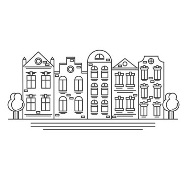 Şehir sokak binası cephe