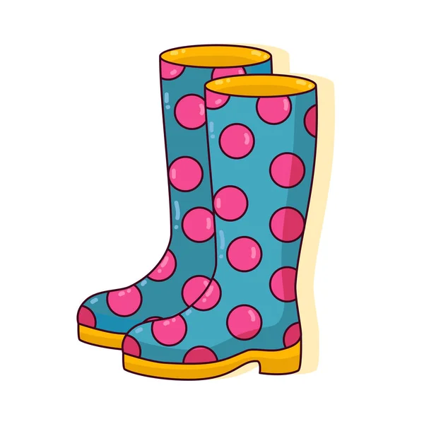 Cute colorful rubber boots vector icon — Stock Vector