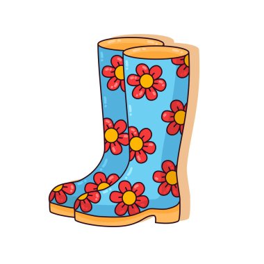 Çiçekli lastik botlar