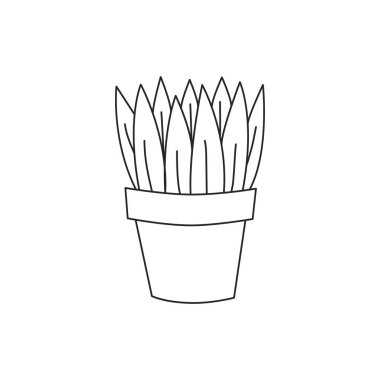 Pot vektörkaralama çiçek