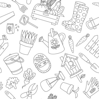 Bahçe araçları kusursuz vektör deseni