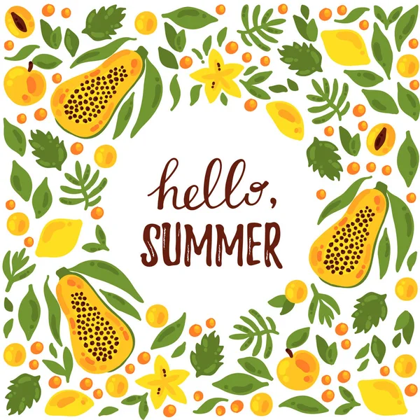 Frutas quadro de verão — Vetor de Stock