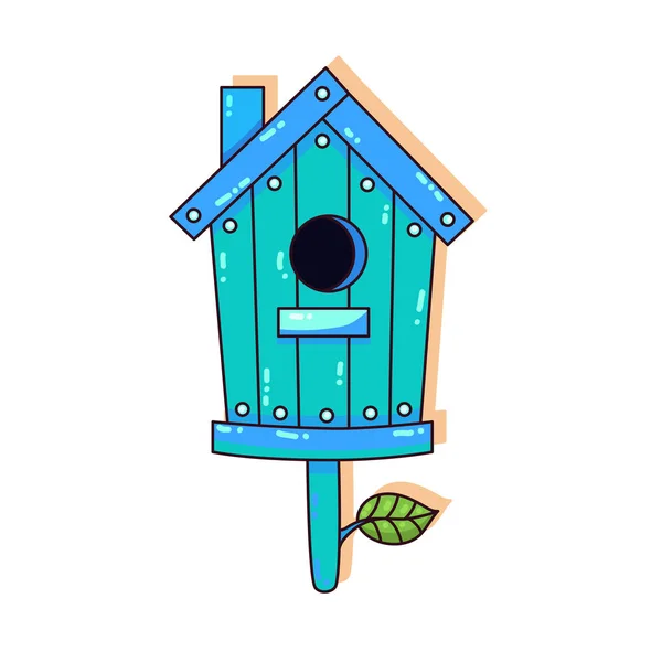 Vögel Haus Doodle Vektor Symbol — Stockvektor