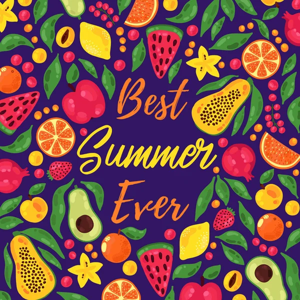 夏季水果矢量横幅 — 图库矢量图片