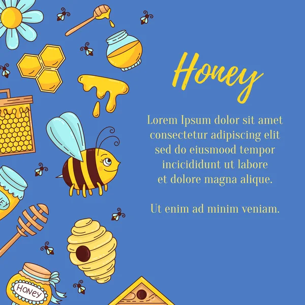 Honey bee vector set — Stockvector