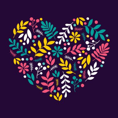 Çiçek çiçek dekoratif vektör illüstrasyon