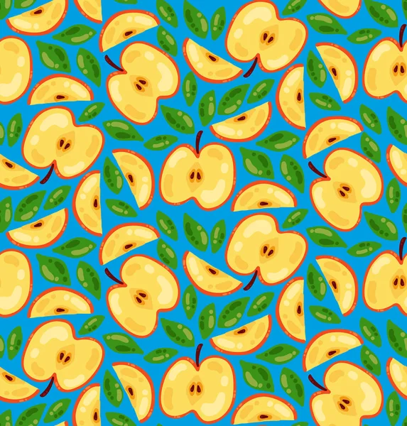 Manzanas patrón de vectores sin costura — Vector de stock
