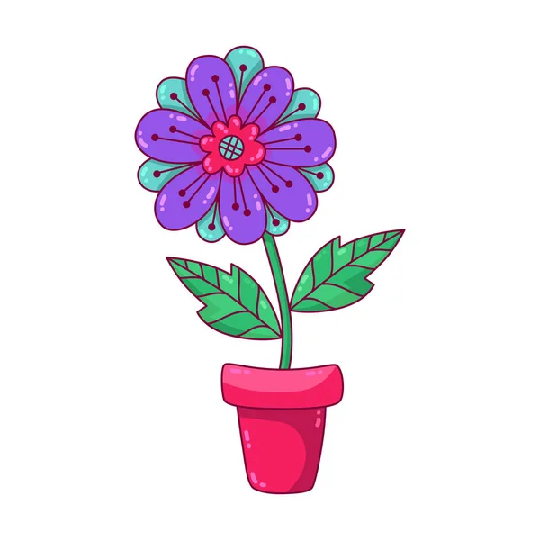 Kwiat w ikonie wektora garnka — Wektor stockowy