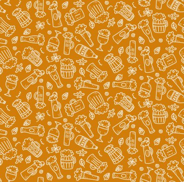 Bira karalama çizgisi kusursuz vektör deseni