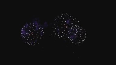 Yeni yıl kutlama fireworks gece slo-mo