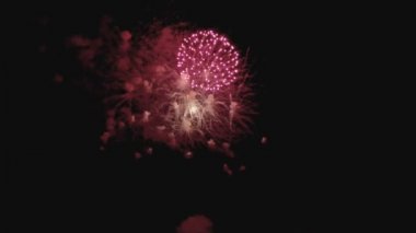 Yeni yıl kutlama fireworks gece yavaş hareket