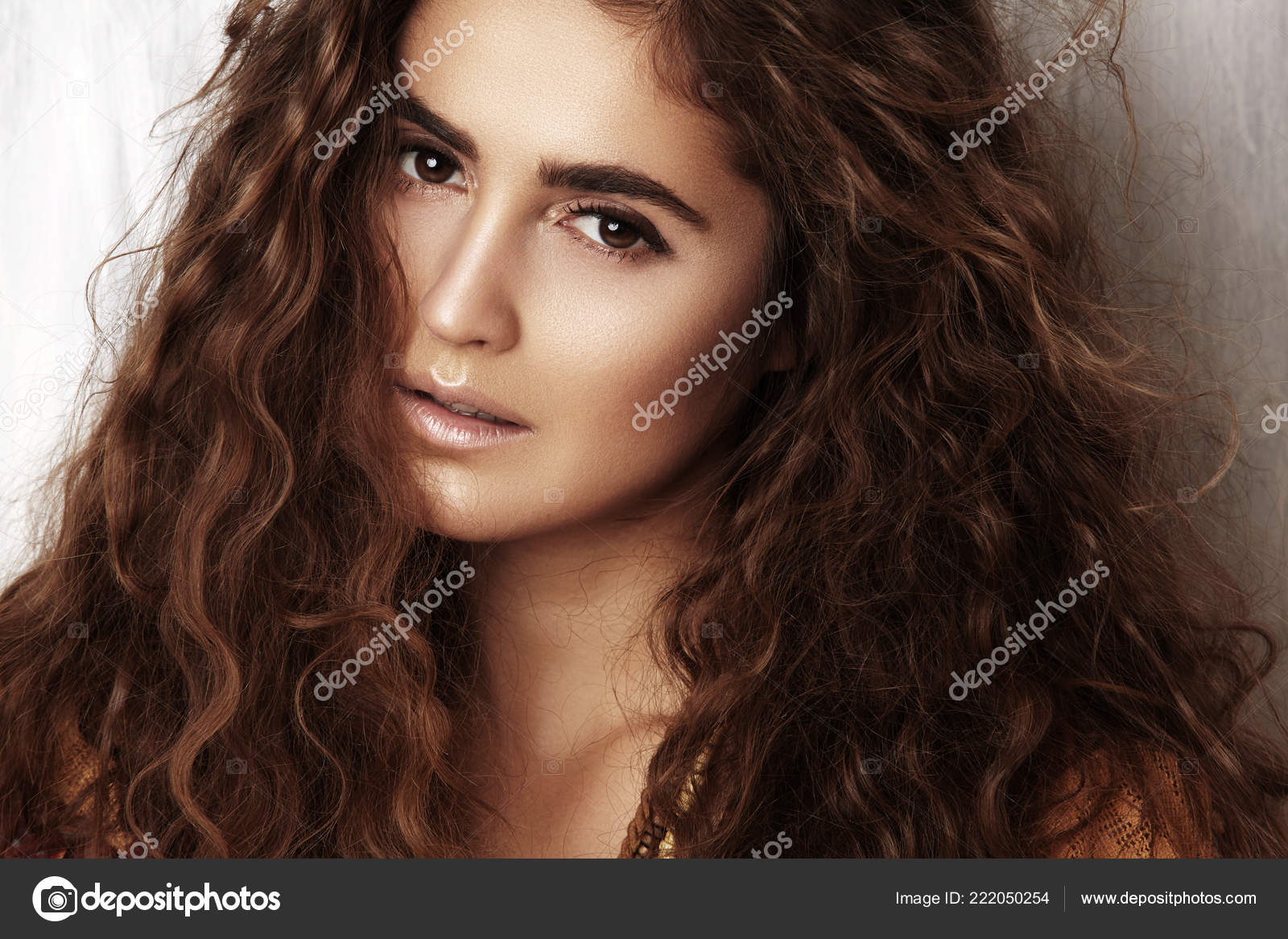Beautiful Young Woman Long Curly Hairstyle Fashion Jewelry Long Brunette Stock Photo by ©.com 222050254 Beautiful Young Woman Long Curly Hairstyle Fashion Jewelry Long Brunette Stock Photo by ©.com 222050254