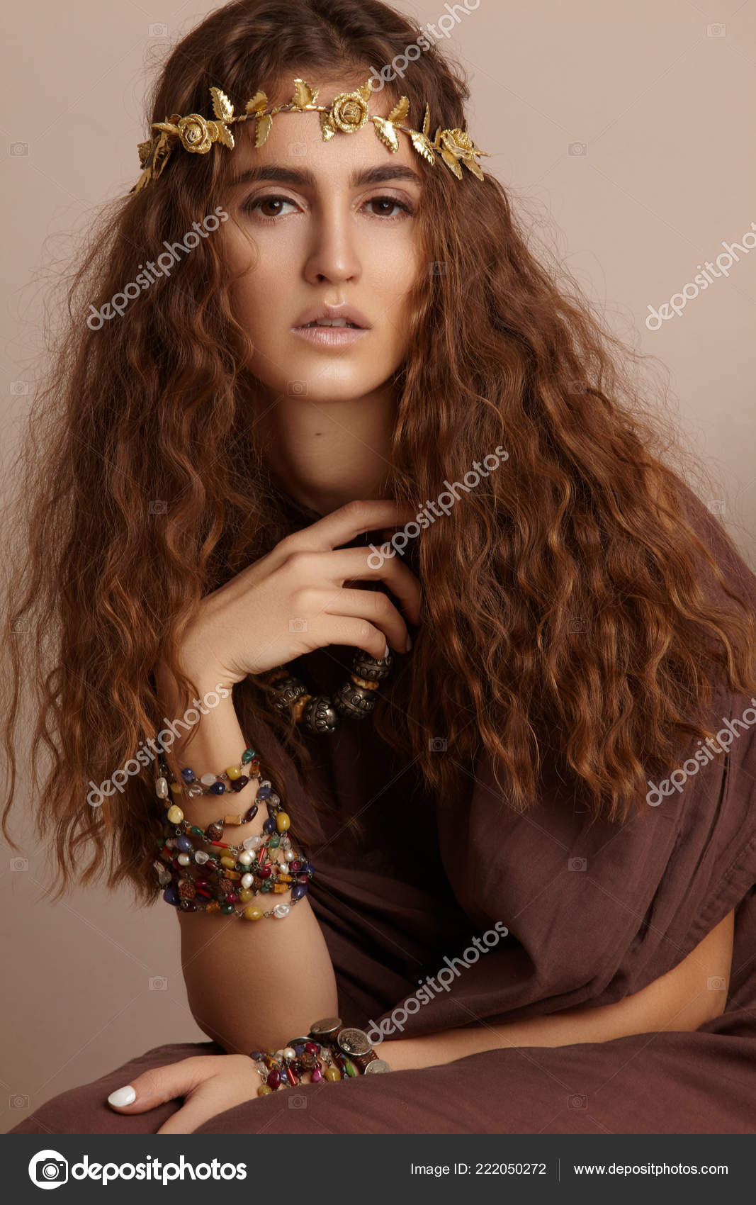 Beautiful Woman Curly Long Hair Fashion Model Healthy Wavy Hairstyle Stock  Photo by ©.com 222050272