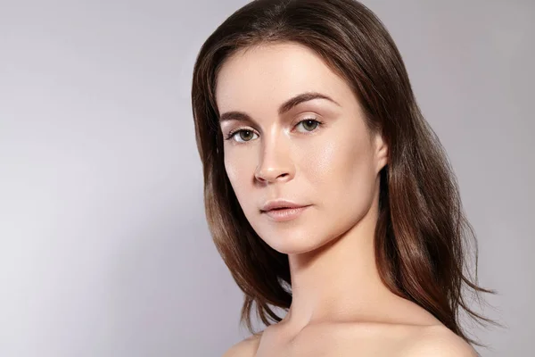 Schönheit Frau Gesicht Portrait Schöne Spa Model Girl Mit Perfekt — Stockfoto